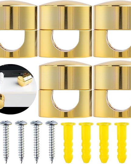 5 Sets Charger Holders for Cords, Gold Adjustable Cable Anchor Holders, Adhesive Metal Cord Clips, Cable Management Wire Organizers for Desk, Office, Nightstand