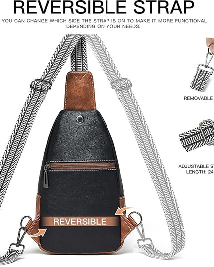 7L Sling Bag for Women Men Leather Small Sling Backpack Daypack Anti Theft Fanny Pack Crossbody Purse Travel