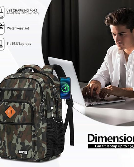 Classic Backpack for Men Women, School Backpack for Girls Boy Teens,15.6 Inch Laptop Bookbag with USB Charger for College High School Work Business Computer Book Bag,mochilas para hombres
