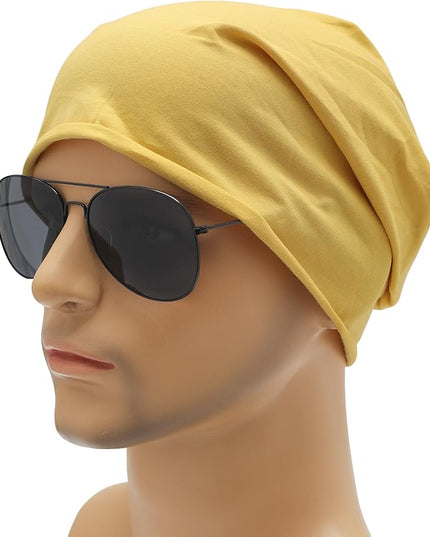 ZLYC Cotton Thin Slouchy Beanie Hat for Men Women Fashion Soft Stretch Knit Skull Cap