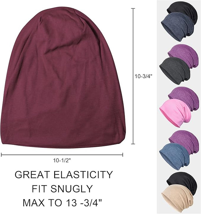 Senker Fashion Slouchy Beanie Hats for Women Men, Chemo Headwear Cotton Beanies Soft Lightweight Chemo Skull Cap Elastic