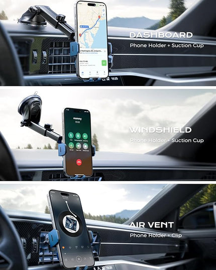 Wireless Car Charger, CHGeek 15W Qi Fast Auto Clamping Car Charger Phone Mount Windshield Air Vent Phone Holder for iPhone 14 13 12 Mini Pro Max 11 Xs, Samsung Galaxy S22+ S21 S10+ Note 20
