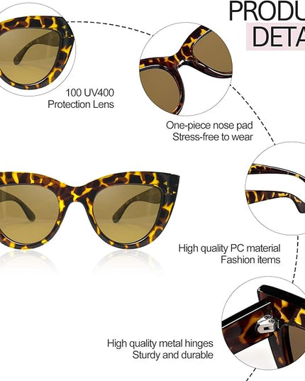 Joopin Polarized Cat Eye Sunglasses for Women Vintage Cateye Sun Glasses UV400 Protection