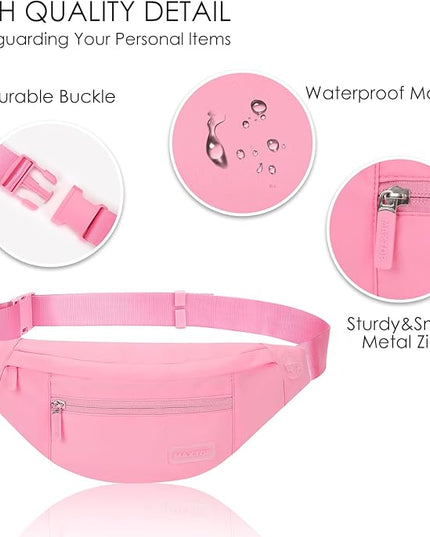 MAXTOP Large Crossbody Fanny Pack with 4-Zipper Pockets,Gifts for Enjoy Sports Festival Workout Traveling Running Casual Hands-Free Wallets Waist Pack Phone Bag Carrying All Phones