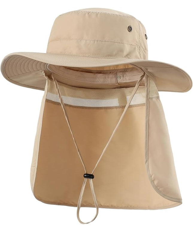 Home Prefer UPF50 Mens Sun Hat with Neck Flap Quick Dry UV Protection Cap Womens Wide Brim Fishing Hat Neck Flap Beach Garden