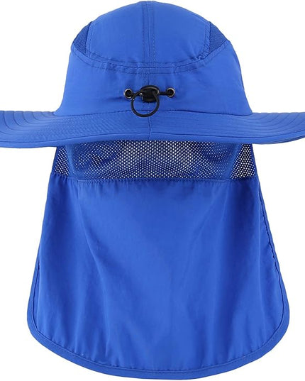 Home Prefer UPF 50+ Mens Wide Brim Fishing Hat with Neck Flap Sun Hat for Men Women Sun Protection Cap