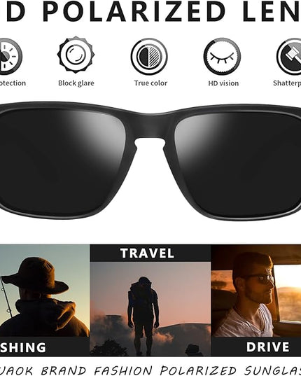 KUGUAOK Polarized Square Sunglasses For Men and Women Matte Finish Sun Glasses UV Protection Glasses