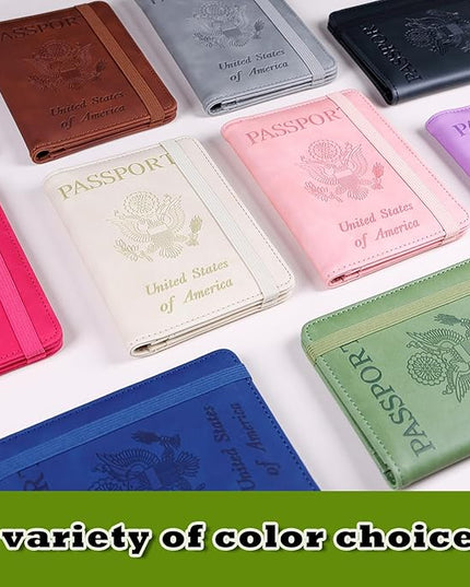 Melsbrinna RFID Passport Holder for Travel, Unisex Adults, Green, Faux Leather, Travel Wallet, RFID Protected