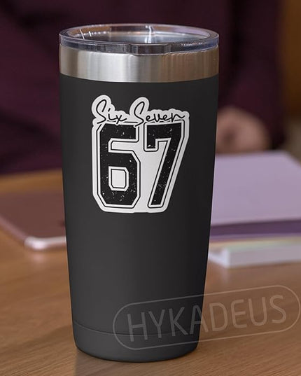 (3Pcs) Six Seven 67 Meme Stickers Funny Gen Alpha Slang 6 7 Vinyl Decals for Laptop, Water Bottle, Phone Case, Tumbler, Helmet, Scrapbooking, 3" x 2.5"