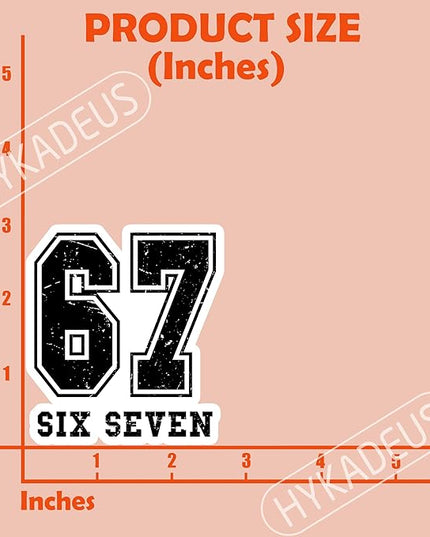 (3Pcs) Six Seven 67 Meme Stickers Funny Gen Alpha Slang 6 7 Numbers Vinyl Decals Waterproof for Laptop, Water Bottle, Phone Case, Tumbler, Helmet, Scrapbooking, 3" x 2.7"