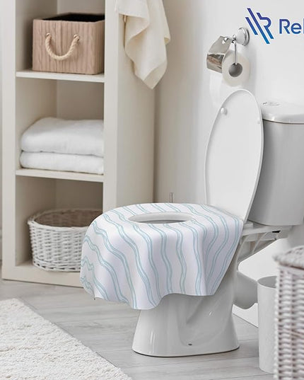 Toilet Seat Covers Disposable - 20 Pack - Waterproof, Ideal for Kids and Adults – Extra Large, Individually Wrapped for Travel, Toddlers Potty Training in Public Restrooms (Waves, 20)