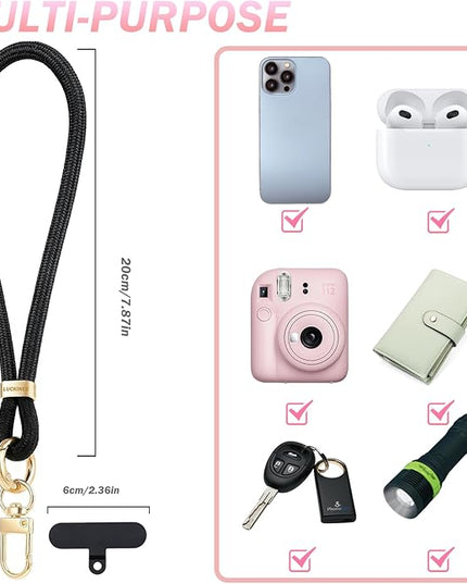 Phone Lanyard for Cellphone Case, Phone Wrist Strap for Case, With Lip Balm Holder Keychain Cap