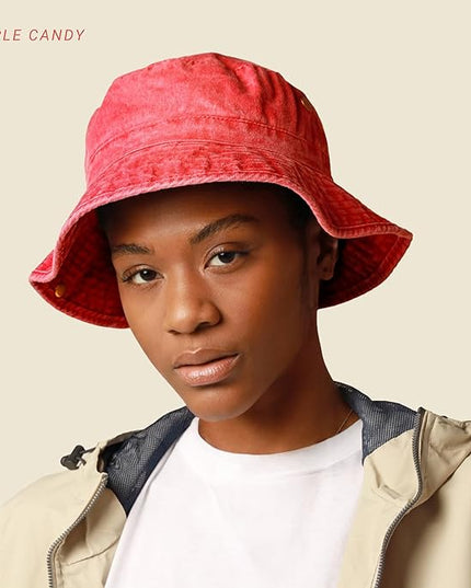 Hot Summer Bucket Hat - Trendy Cotton Sun Hat for Beach, Golf, Fishing - Fun Outdoor Vacation Boonie for Men and Women