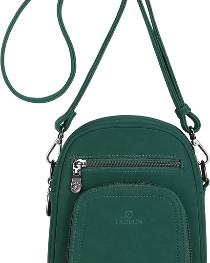FADEON Small Purses for Women Crossbody Bags, Designer PU Leather Mini Cross Body Purse Travel Shoulder Bag Card Slots