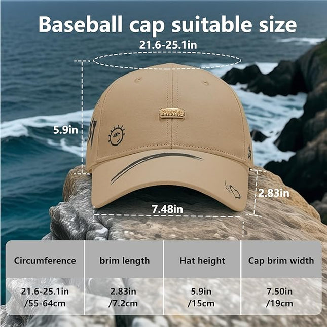 Trendy Unisex Graffiti Baseball Cap, Adjustable Cotton Baseball Cap for Men & Women, Athletic Streetwear Hat