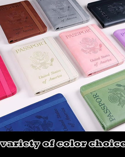 Melsbrinna Rfid Passport Holder for Travel women/Men, Cute Passport Wallet Rfid Blocking Card Slots, Rfid Passport Cover/CaseTravel Wallet, Passport Book Holder (1, Black3)