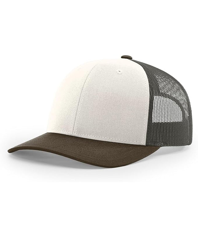 Richardson 112 Trucker Hat - Premium Adjustable Snapback Hat - Structured Six Panel Richardson Blank Caps