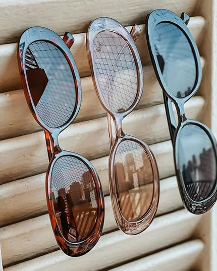 90s Sunglasses for Women Men Retro Small Oval Sunglasses