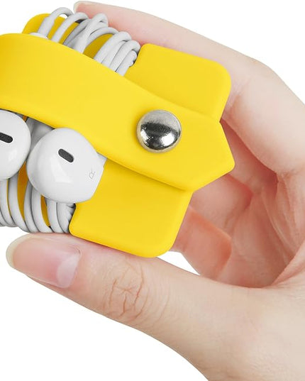 Portable Electronic Device Cover Cord Organizer for Earphones, Yellow