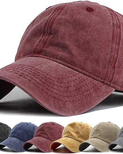 HH HOFNEN Men Women Washed Distressed Twill Cotton Baseball Cap Vintage Adjustable Dad Hat