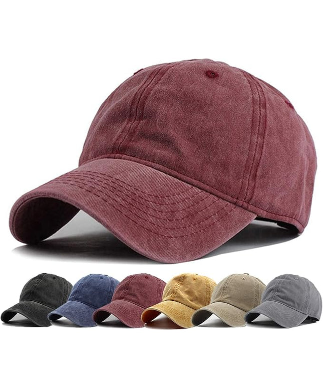 HH HOFNEN Men Women Washed Distressed Twill Cotton Baseball Cap Vintage Adjustable Dad Hat