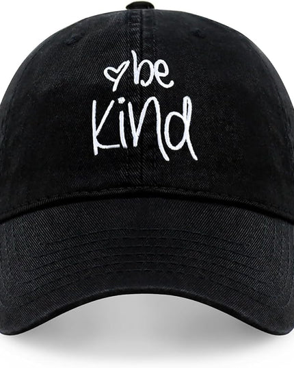 CHOK.LIDS Be Kind Trendy Womens Baseball Cap Unisex Fashion Cotton Polo Style Fun Inspirational Saying Seasonal Headwear