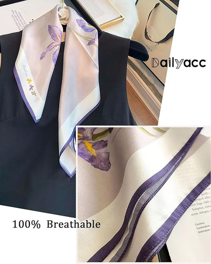 Dailyacc Hair Bandanas Scarf For Women Lightweight Fashion Neck Silk Satin Head Scarves For Sleeping Handbags Scarf
