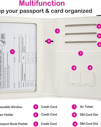Passport Holder,Cute Passport Cover,Travel Wallet with Credit Card Slots Rfid passport Wallet Waterproof Documents Organizer Women Men (Mushrooms)