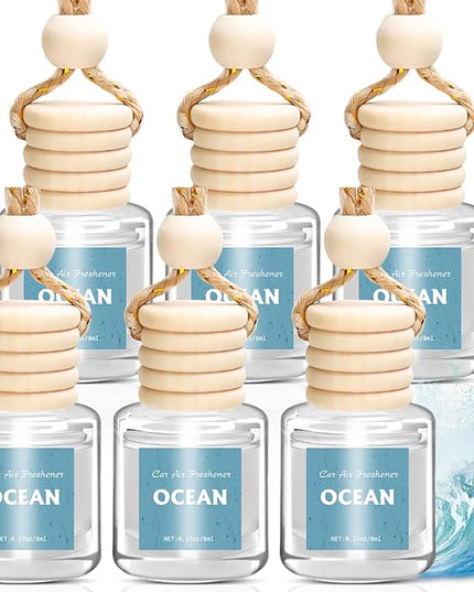 AROIC Car Air Freshener 6 Pack, Long Lasting Fresh Aroma Diffuser Set for Men & Women, Natural Essential Oil Fragrance Diffuser for Removing Odors, Auto Interior Decor Accessories Unisex (Ocean Scent)