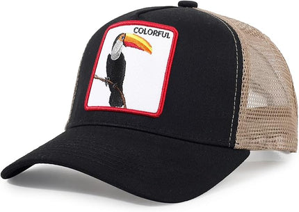 Classic Unisex Various Animal Series Embroidery Farm Adjustable Mesh Snapback Trucker Hat