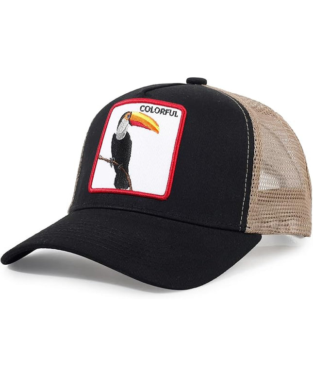 Classic Unisex Various Animal Series Embroidery Farm Adjustable Mesh Snapback Trucker Hat