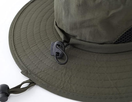 LLmoway Kids Sun Protection Hat Quick Dry Adjustable Wide Brim Mesh Bucket Hat