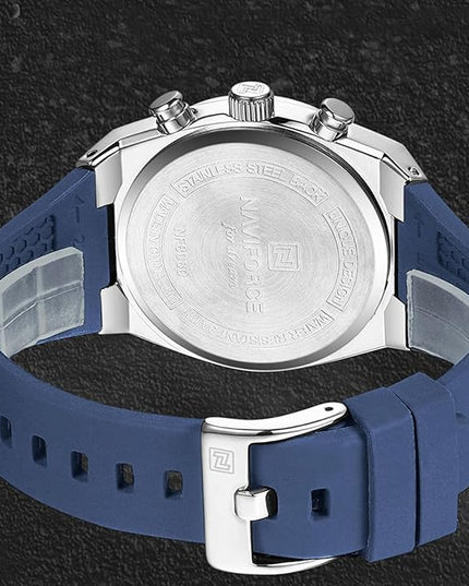NAVIFORCE Watches for Men Multifunctional Chronograph Analog Quartz Waterproof Wirstwatch Silicone Strap Man Gifts