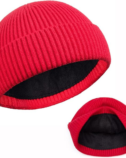 ROYBENS Swag Wool Knit Cuff Short Fisherman Beanie for Men Women, Winter Warm Hats