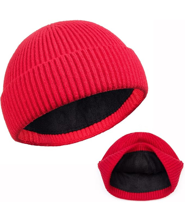 ROYBENS Swag Wool Knit Cuff Short Fisherman Beanie for Men Women, Winter Warm Hats
