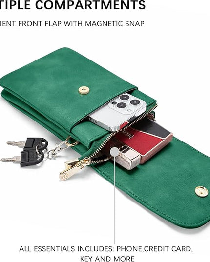 BOSTANTEN Vegan Leather Small Crossbody Bags for Women Designer Cell Phone Bag Wallet Purses Adjustable Strap