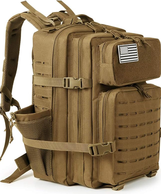 QT&QY 25L/45L Military Tactical Backpack For Men Molle Daypack 3 Day Bug Out Bag Hiking Rucksack With Bottle Holder