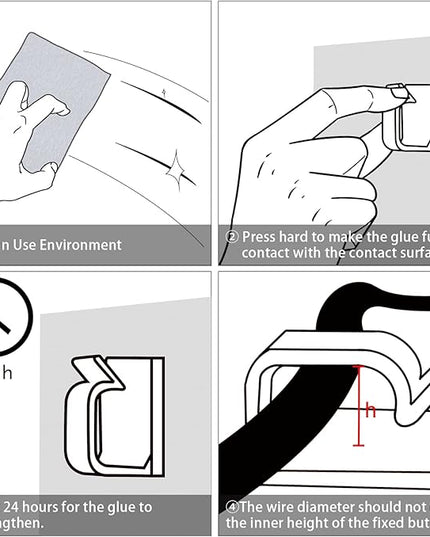 XHF 5/8” Adhesive Cable Wire Clips Black 60pcs, Cable Staples Outdoor Cable Management Wire Organizer Cord Holder for Under Desk, Car, Wall, TV PC Ethernet Cable