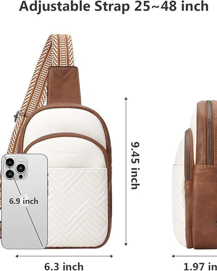 Leather Crossbody Bags for Women Small Sling Bag Anti Theft RFID Chest Purse Fanny Pack for Travel