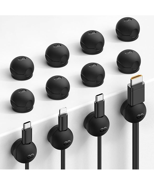 Lamicall 12Pack Magnetic Cord Organizer, Desk Desktop Dorm Organizer Decor Accessories, Silicone Mini Cable Management Clips for Phone Charger Cable, Cord Holder for Nightstand Home Office