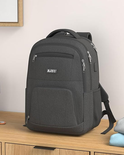 School Backpack for Teen Boys,15.6 Inch Anti Theft Laptop Bookbag with USB Charging Port, Water Resistant College, High School, Ergonomic Straps, Multiple Compartments, Men, Black