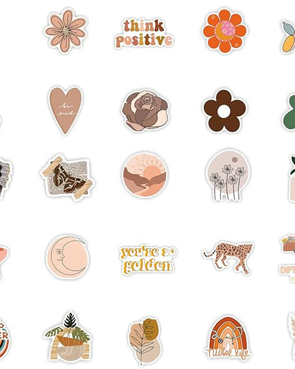 Vintage Aesthetic Stickers 50 Pcs, Vinyl Waterproof Stickers for Water Bottles Laptop Phone Computer Guitar (1)