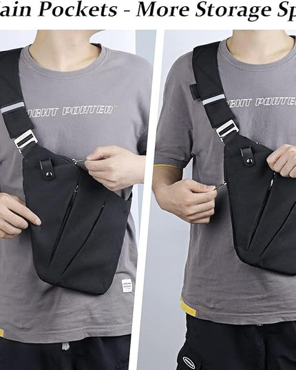 VADOO Sling Bag for Men and Women, Anti theft Crossbody Bag Lightweight Shoulder Chest Bag for Travel Gym