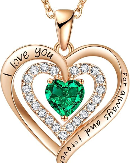 REDBEE Necklaces for Women Birthstone Heart Necklace Jewelry for Wife Girlfriend Woman Necklace