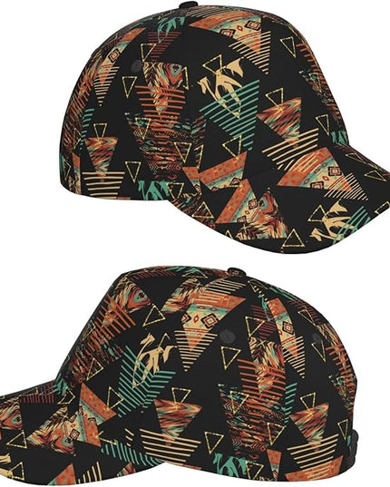 African Ethnic Tribal Style Baseball Cap for Men Women, Fashion Adjustable African Hat Casual Trucker Hats Sun Caps
