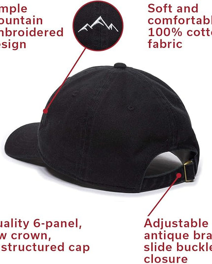 Outdoor Cap -Adult Mountain Dad Hat-Unstructured Soft Cotton