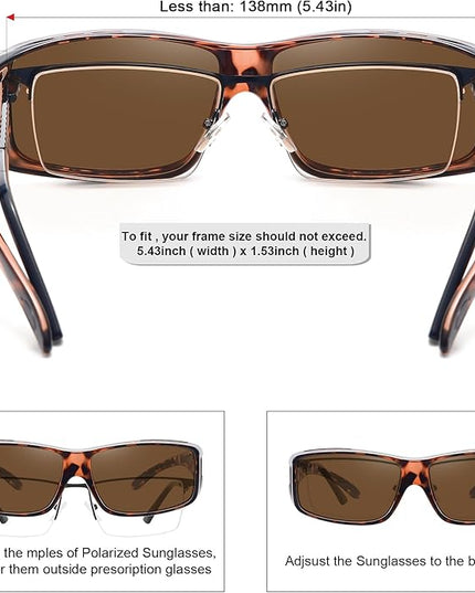 MEETSUN Fit Over Glasses Sunglasses for Men Women,Wrap Around Sunglasses Polarized UV400 Protection