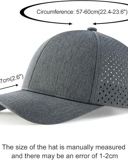 VOBOOM Men Snapback Trucker Hat, Baseball Cap for Breathable Side Laser Cut Holes