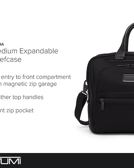 TUMI - Alpha Medium 15" Expansion Laptop Briefcase - Professional Briefcase for Commute or Travel - Padded Compartment Fits up to 15" Screen - Black