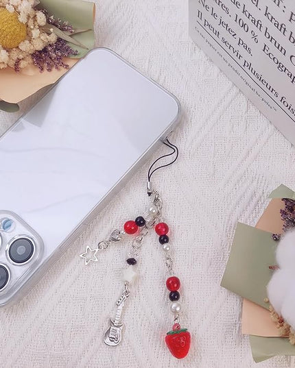 1-4PCS Cute Phone Charms Aesthetic Y2K Cell Phone Charms Strap Strawberry Butterfly Star PhoneCharm Y2K Accessories for Bag Keychain Airpods Camera Pendants Decor